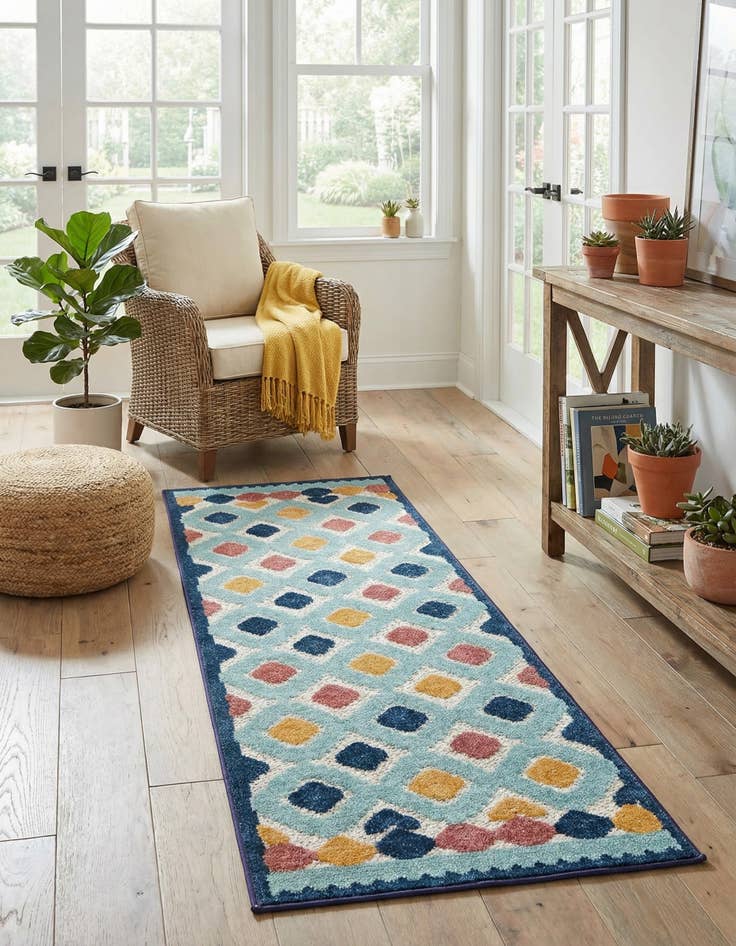 Detail image of 2' x 6' Easy-Clean Belize Indoor / Outdoor Runner Rug