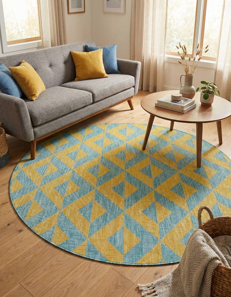 Detail image of 6' 7 x 6' 7  Washable Jill Zarin Napa Indoor / Outdoor Round Rug