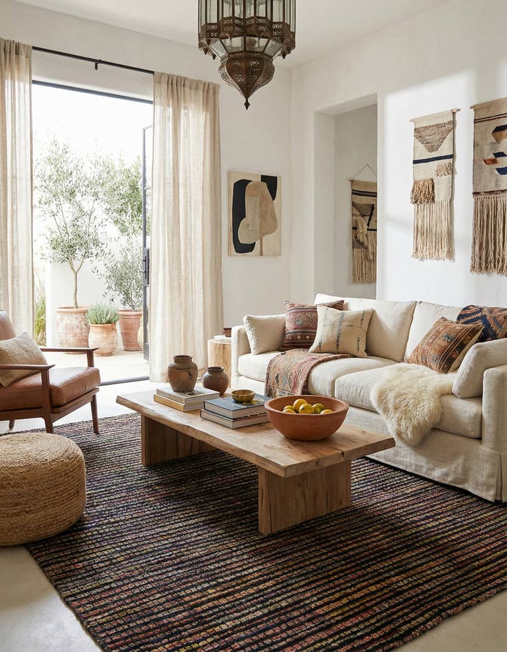 Detail image of 5' 2 x 7' 3  Hand Knotted Moroccan Wool Rug