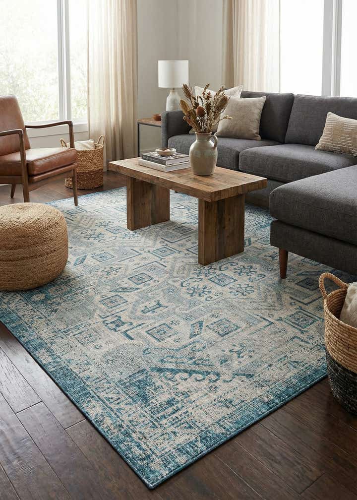 7' 10 x 11' Easy-Clean Aztec Indoor / Outdoor Rug