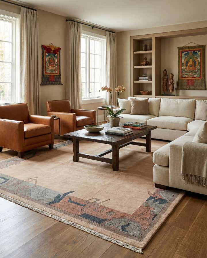 8' 4 x 11' 8 Hand Knotted Tibet Wool Rug