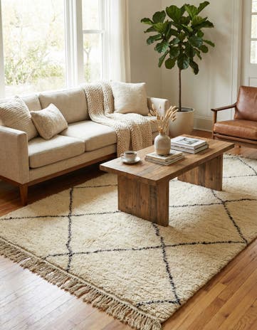 5' x 8' 3 Hand Knotted Moroccan Wool Rug