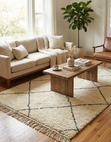 5' x 8' 3 Hand Knotted Moroccan Wool Rug