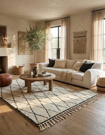 6' 5 x 9' 5 Hand Knotted Moroccan Wool Rug