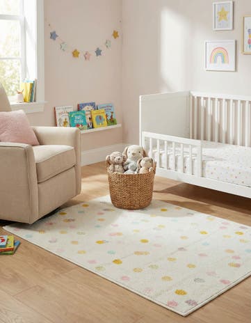 Ivory Polka Dot Whimsy Kids Rug