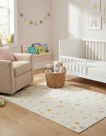 Ivory Polka Dot Whimsy Kids Rug