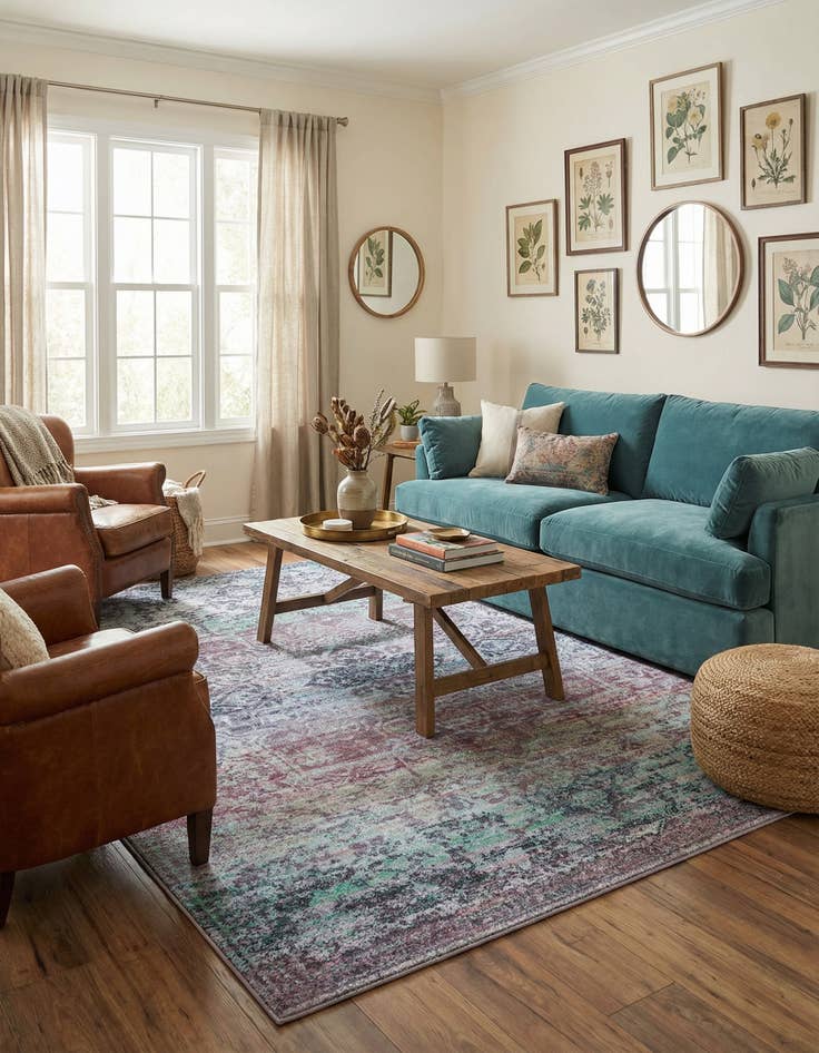 Detail image of  9' 2 x 12'  Washable Francesca Rug