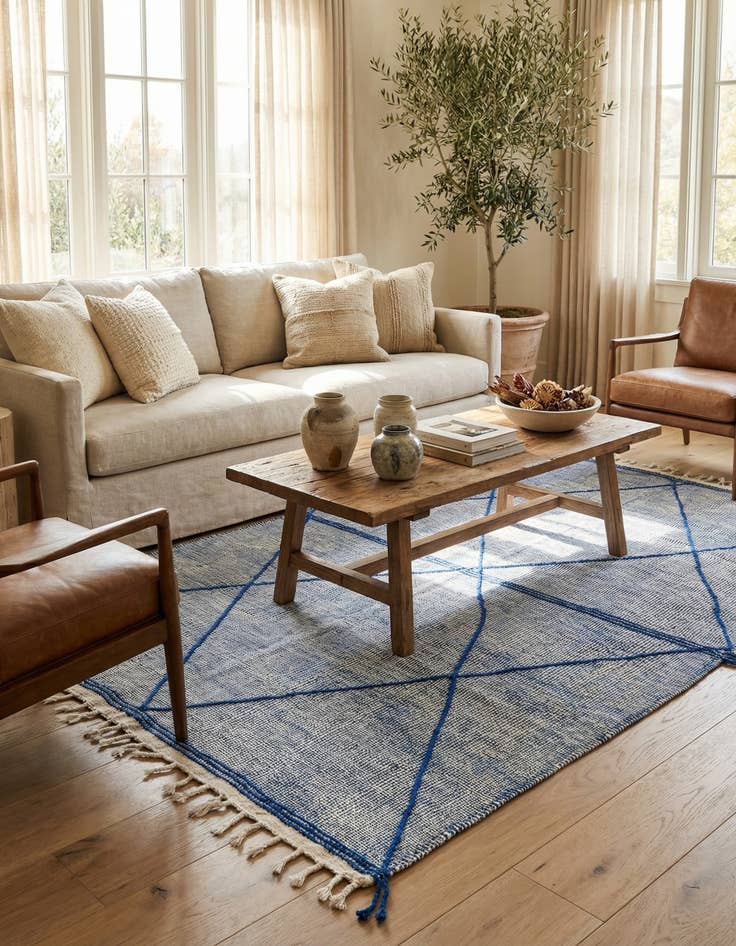 Detail image of 5' 2 x 9' 7  Hand Knotted Moroccan Wool Runner Rug