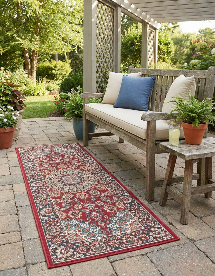 Detail image of 2' x 5' 1 Easy-Clean Traditional Indoor / Outdoor Runner Rug
