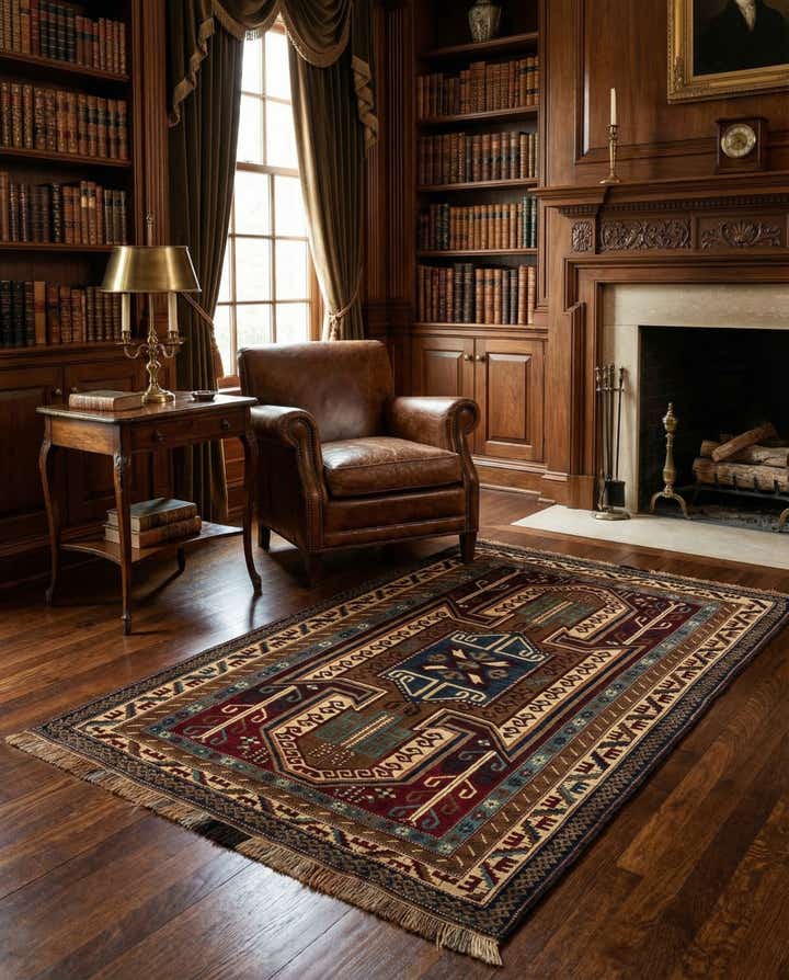 4' 9 x 7' 2 Hand Knotted Kars Wool Rug