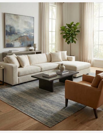 6' 5 x 10' 2 Hand Woven Kilim Modern Wool Rug