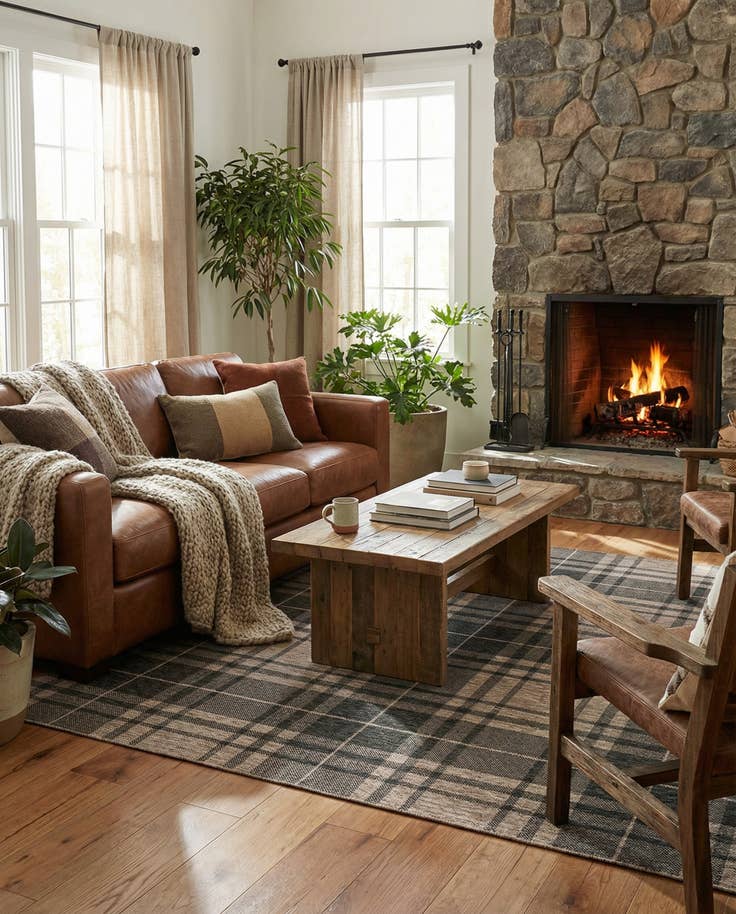 Detail image of 7' 10 x 7' 10 Easy-Clean Checkered Indoor / Outdoor Square Rug