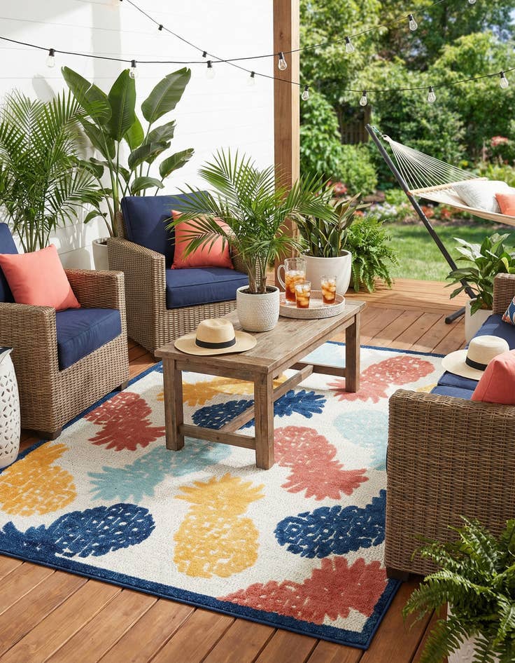 Detail image of 7' x 10'  Washable Belize Indoor / Outdoor Rug