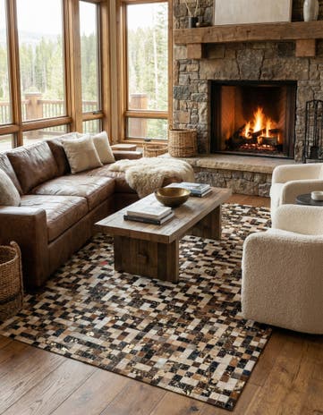 5' 1 x 7' 10 Cowhide - Patchwork Rug
