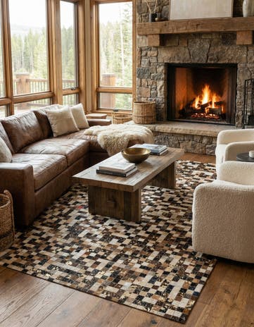5' 1 x 7' 10 Cowhide - Patchwork Rug