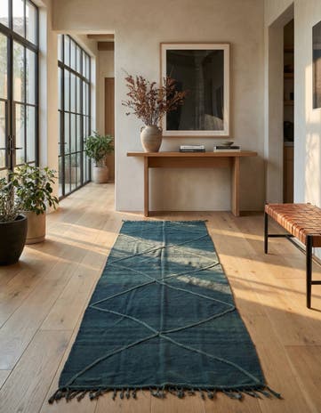 3' 8 x 10' 10 Hand Woven Kilim Modern Wool Runner Rug