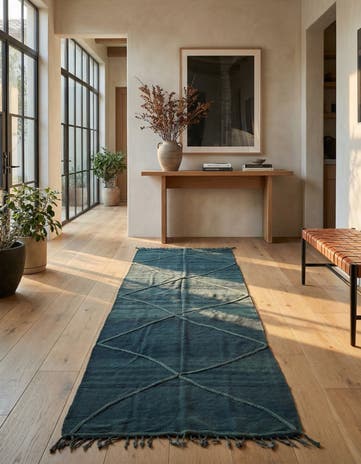 3' 8 x 10' 10 Hand Woven Kilim Modern Wool Runner Rug