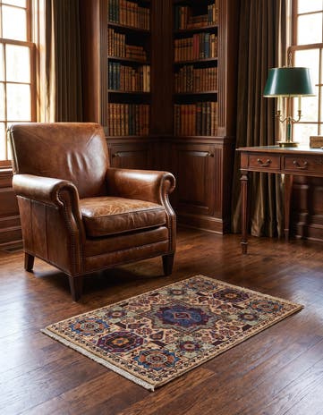 2' x 3' 1 Hand Knotted Mamluk Ziegler Rug