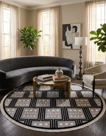 6' 5 x 6' 5 Hand Knotted Darya Wool Round Rug