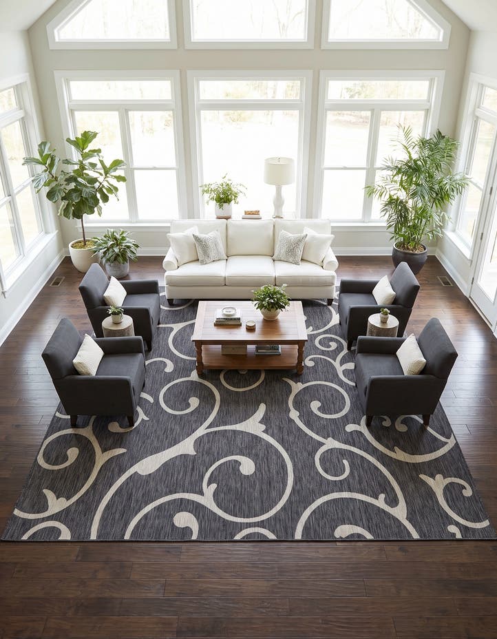 13' x 13' Easy-Clean Botanical Indoor / Outd...
