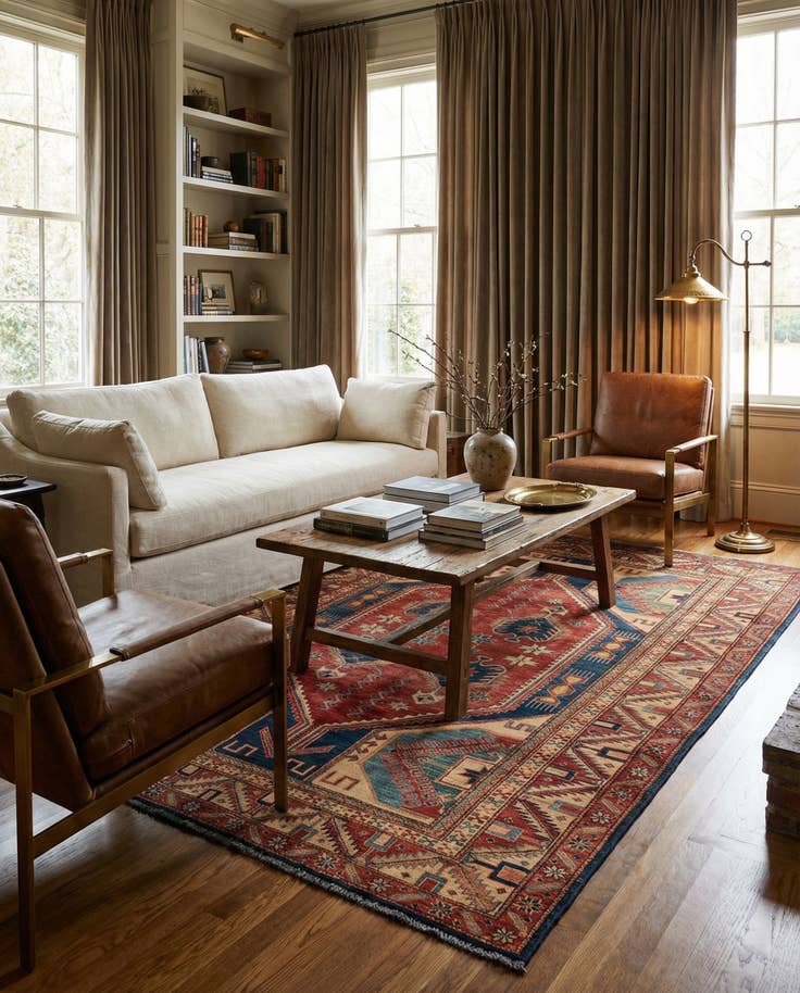 Detail image of 5' 8 x 8' 3 Hand Knotted Kazak Oriental Wool Rug