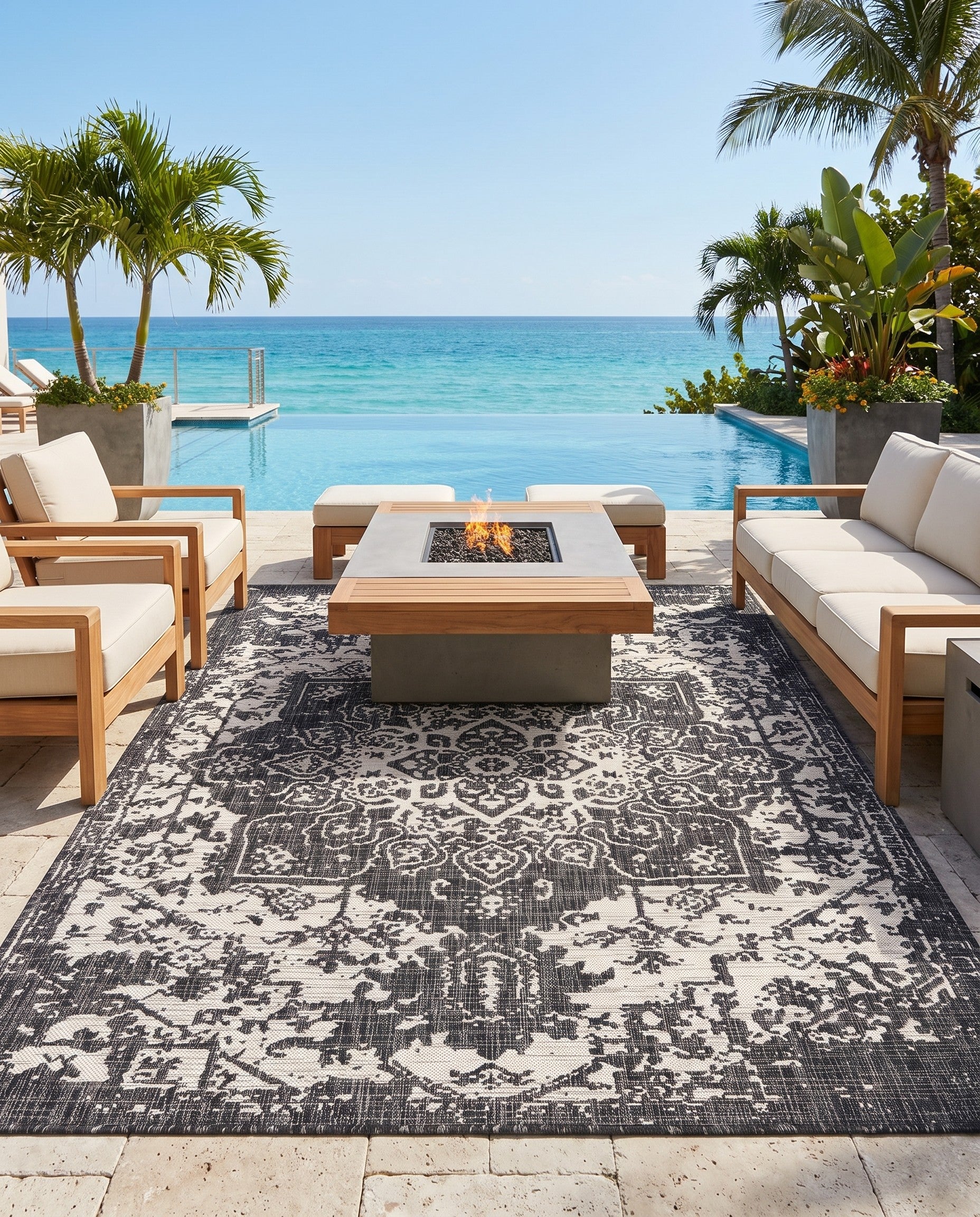 5' 3 x 8' Easy-Clean Jill Zarin Dubai Indoor / Outdoor Rug
