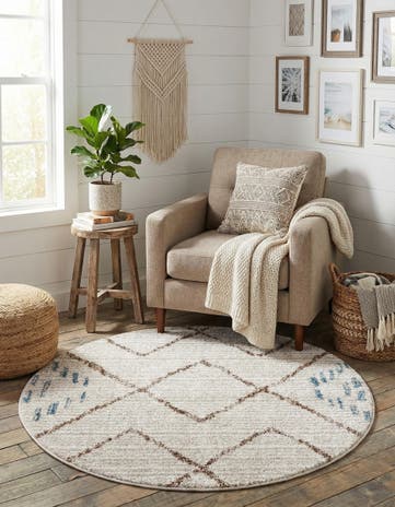 Ivory Aramis Round Rug
