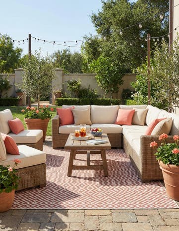 Rust Red Easy-Clean Jill Zarin Costa Rica Indoor / Outdoor Rug