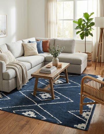 Blue Oslo Square Rug