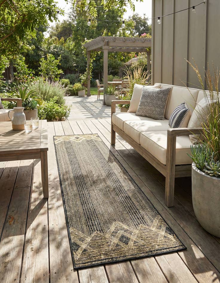 Detail image of 2' 7 x 12'  Washable Modern Indoor / Outdoor Runner Rug