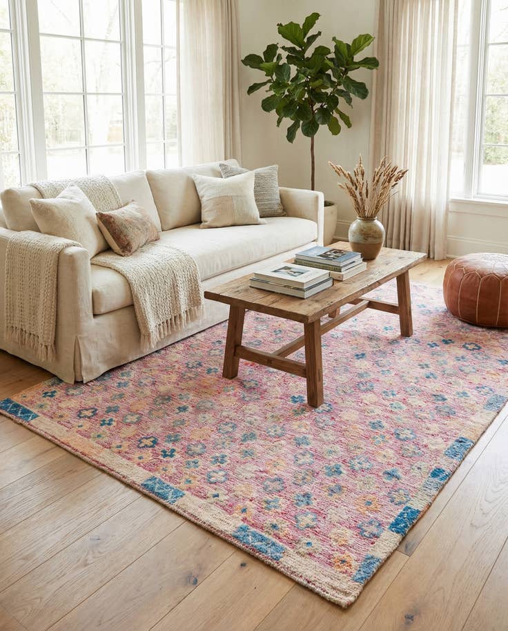 Detail image of 5' 6 x 8' 4 Hand Knotted Moroccan Wool Rug