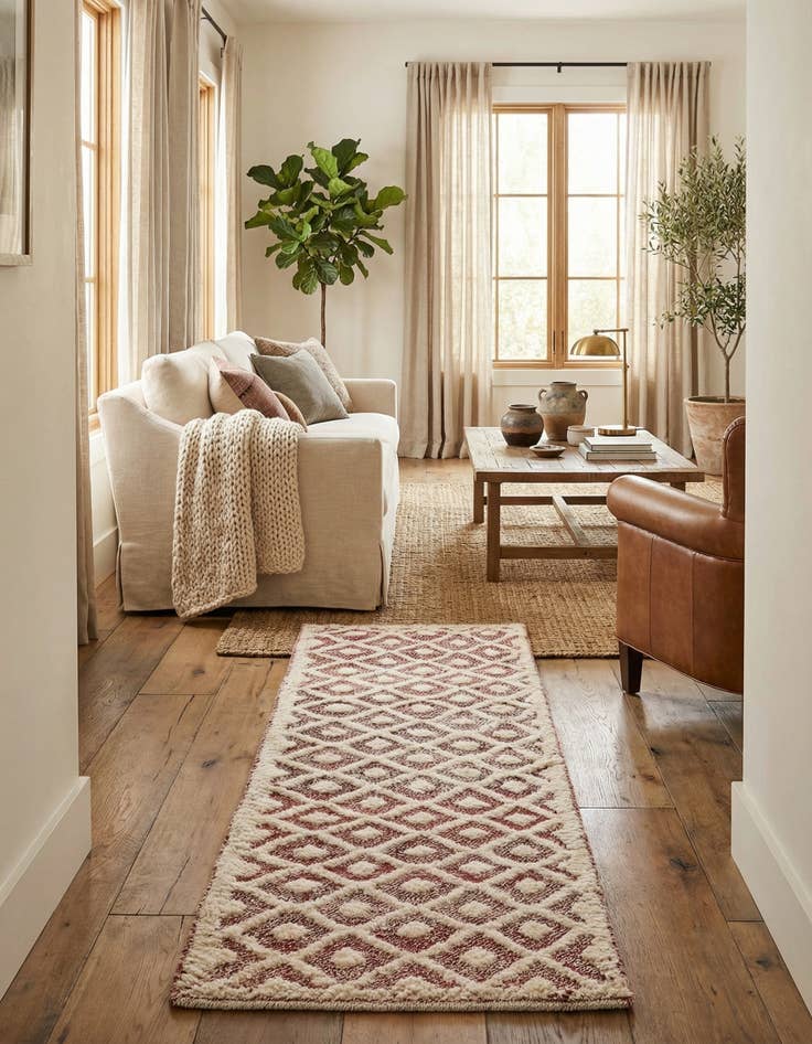 Detail image of 2' 5 x 8' 5  Hand Knotted Moroccan Wool Runner Rug