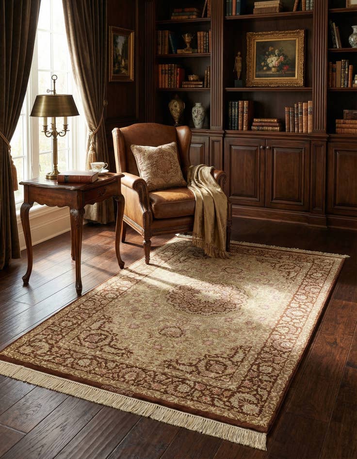 Detail image of 2' 7 x 3' 11 Ghom Silk Rug