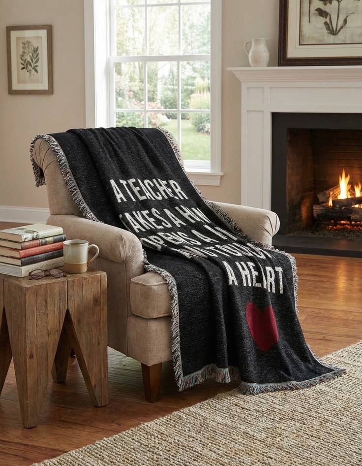 Detail image of 4' 6 x 6' A Teacher Throw Blanket