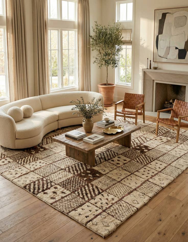 Detail image of 15' 3 x 24'  Hand Knotted Moroccan Wool Rug