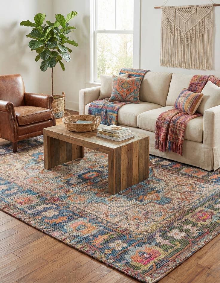 Detail image of 6' 1 x 9'  Hand Woven Chenille Jute Rug