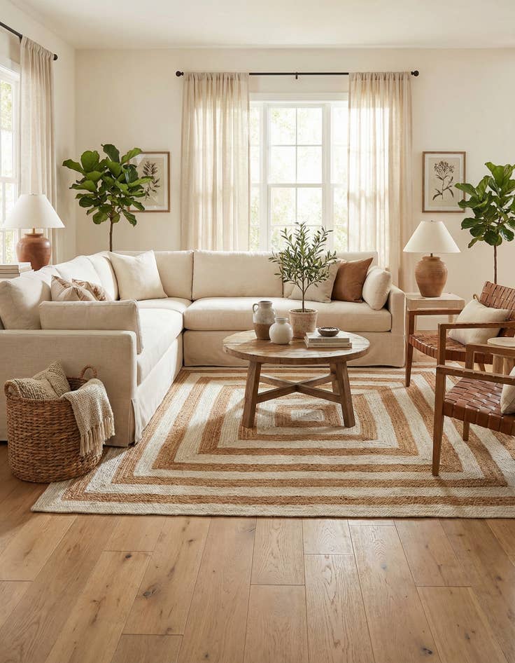 Detail image of 10' x 10'  Hand Braided Jute Square Rug