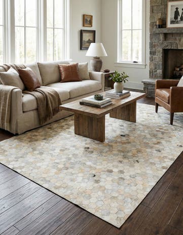 5' x 8' 1 Cowhide Leather Rug