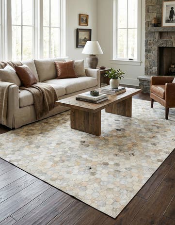5' x 8' 1 Cowhide Leather Rug