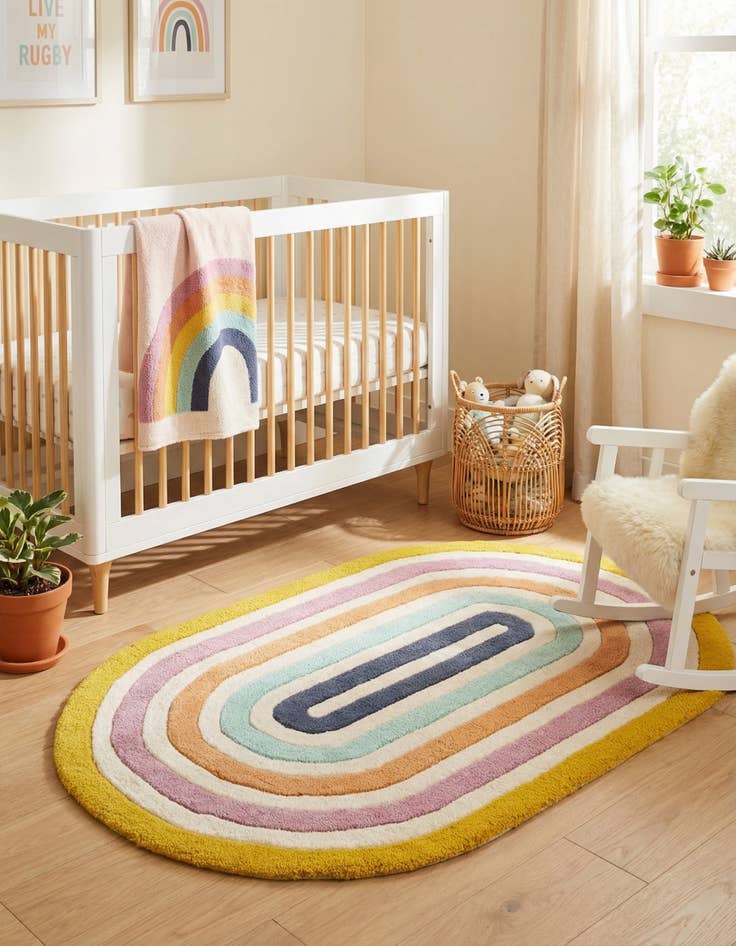 Detail image of 2' x 3' 1 Hand Tufted Wool Oval Rug