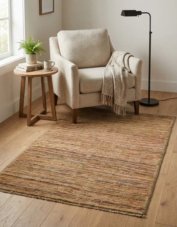 3' 4 x 4' 10 Hand Knotted Modern Ziegler Rug