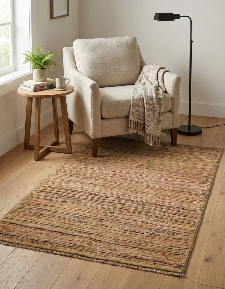 Detail image of 3' 4 x 4' 10  Hand Knotted Modern Ziegler Rug