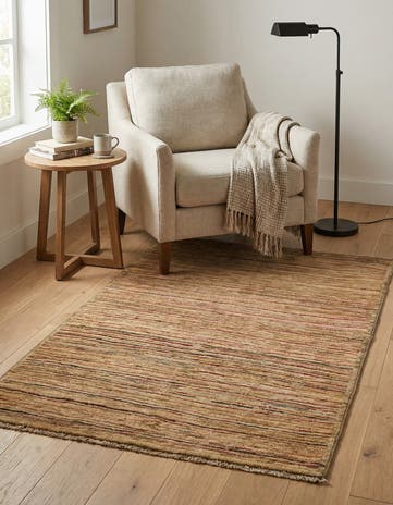 3' 4 x 4' 10 Hand Knotted Modern Ziegler Rug