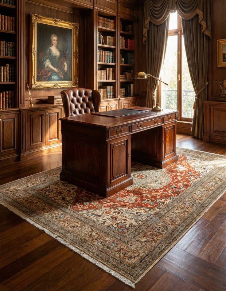 Detail image of 5' 11 x 8' 11  Hand Knotted Tabriz Persian Wool Rug