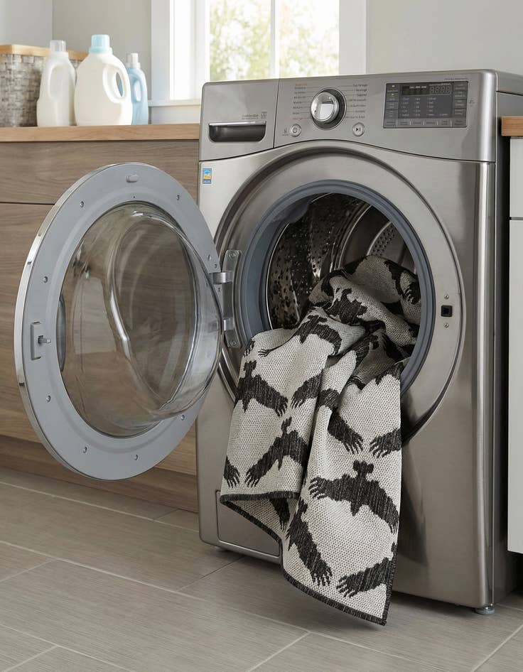 Detail image of 4' x 6'  Washable Modern Indoor / Outdoor Rug