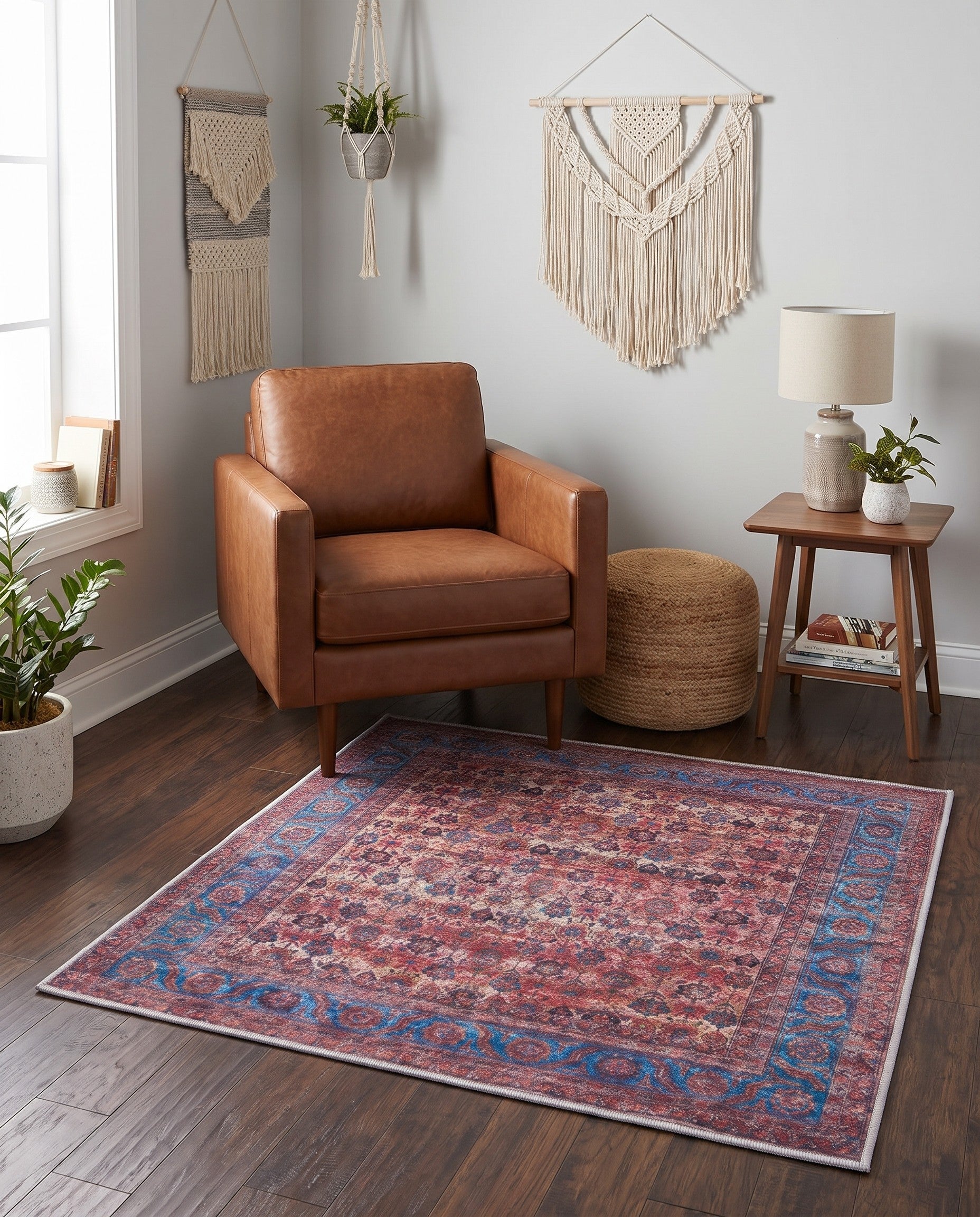 Antique Pink Maahru Square Rug