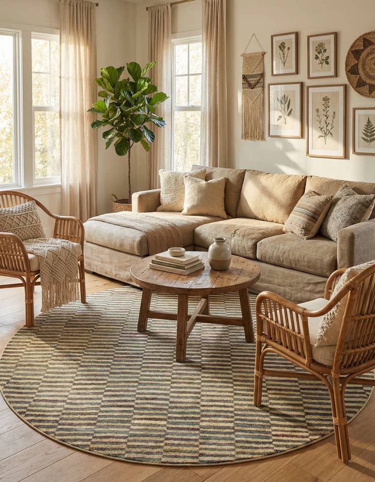 Detail image of 8' 2 x 8' 2 Tribe Round Rug