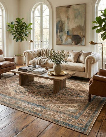 6' 10 x 9' 8 Hand Knotted Ultra Vintage Persian Wool Rug