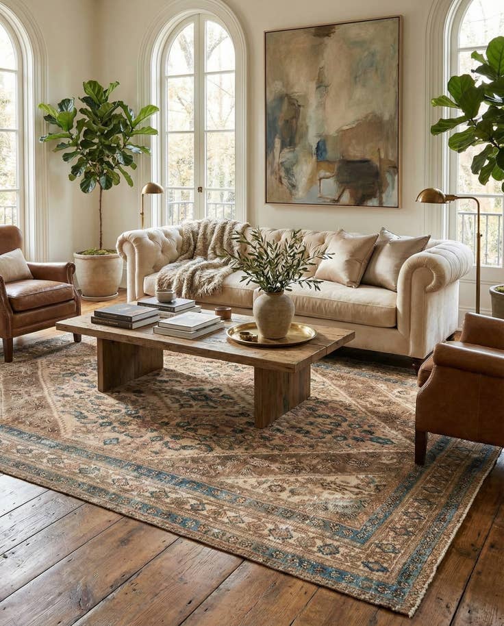 Detail image of 6' 10 x 9' 8 Hand Knotted Ultra Vintage Persian Wool Rug