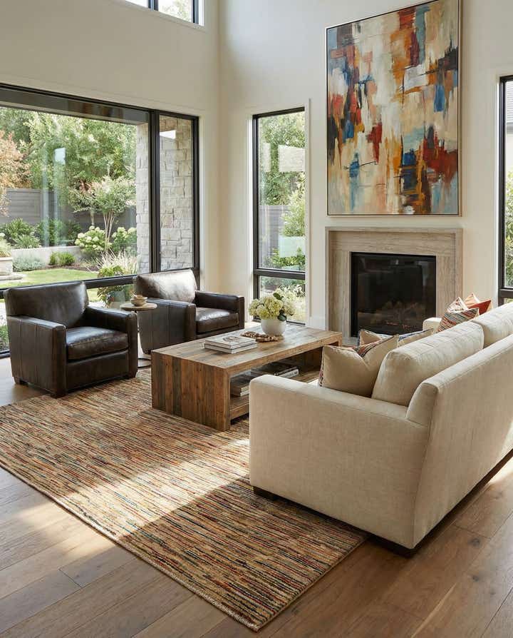 6' 6 x 9' 7 Hand Knotted Modern Ziegler Rug